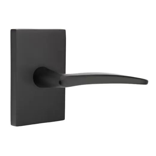 Emtek Poseidon Door Lever with Modern Rectangular Rose by Emtek
