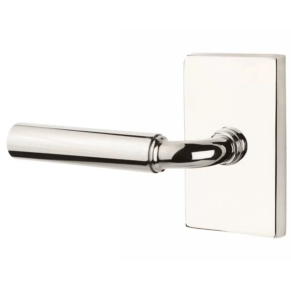 Emtek Smooth Lever with R-Bar Stem and Modern Rectangular Rose by Emtek