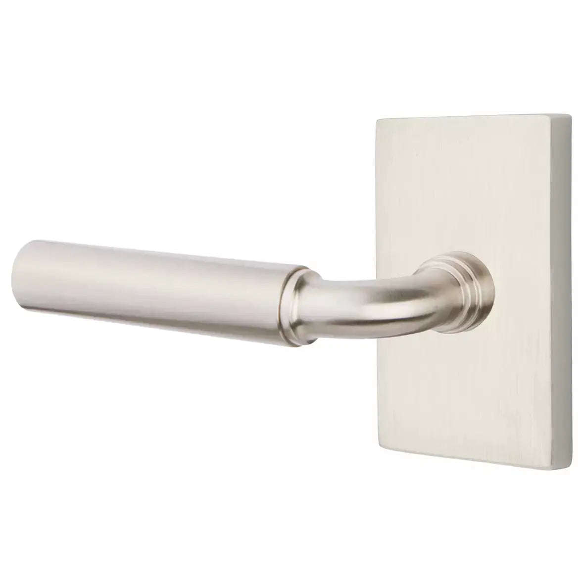 Emtek Smooth Lever with R-Bar Stem and Modern Rectangular Rose by Emtek