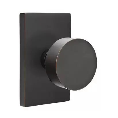 Emtek Round Door Knob and Modern Rectangular Rose by Emtek