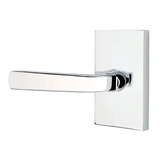 Emtek Sion Door Lever with Modern Rectangular Rose by Emtek