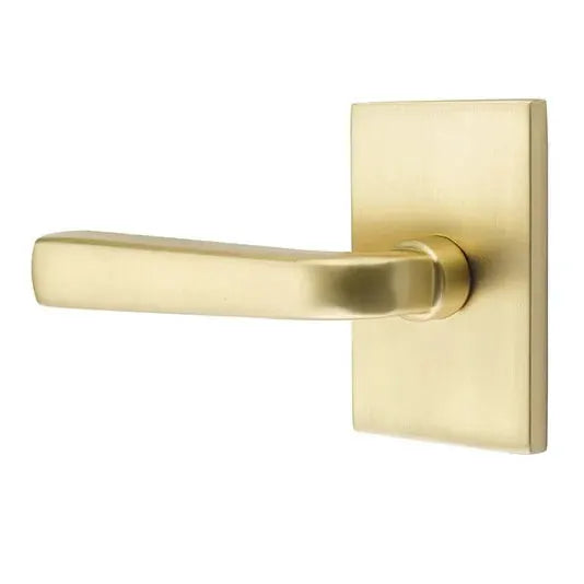 Emtek Sion Door Lever with Modern Rectangular Rose by Emtek