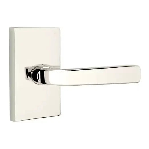 Emtek Sion Door Lever with Modern Rectangular Rose by Emtek