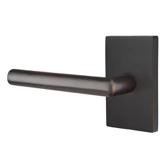 Emtek Stuttgart Door Lever with Modern Rectangular Rose by Emtek