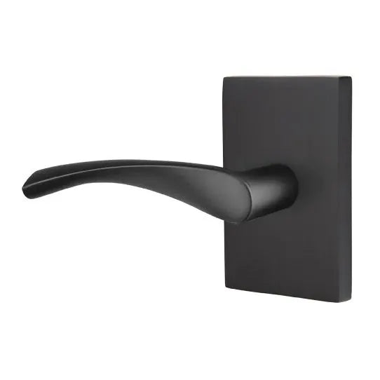 Emtek Triton Door Lever with Modern Rectangular Rose by Emtek