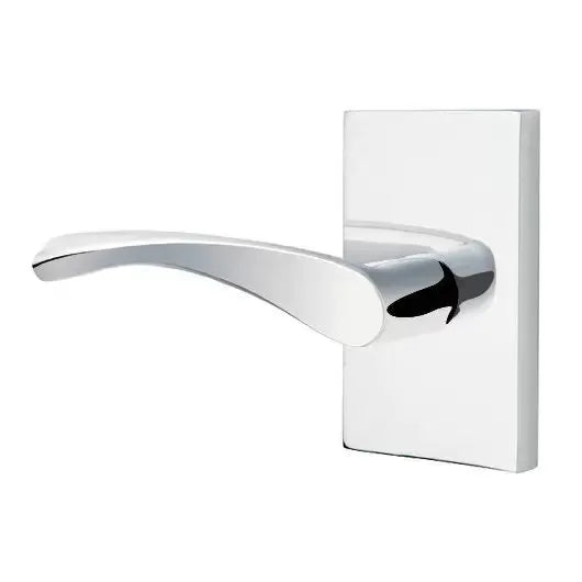 Emtek Triton Door Lever with Modern Rectangular Rose by Emtek