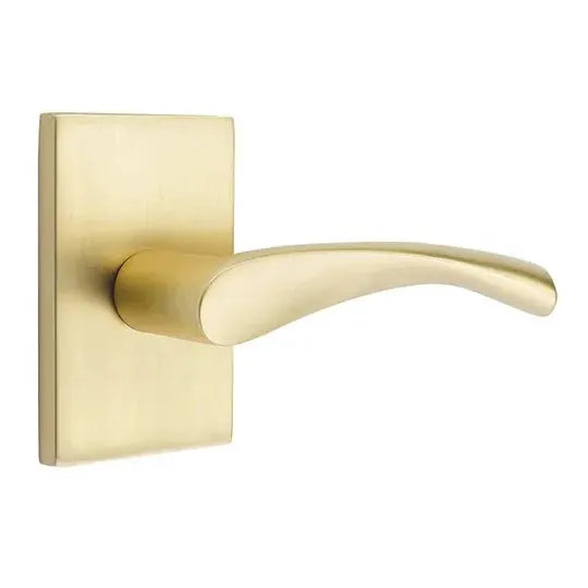 Emtek Triton Door Lever with Modern Rectangular Rose by Emtek