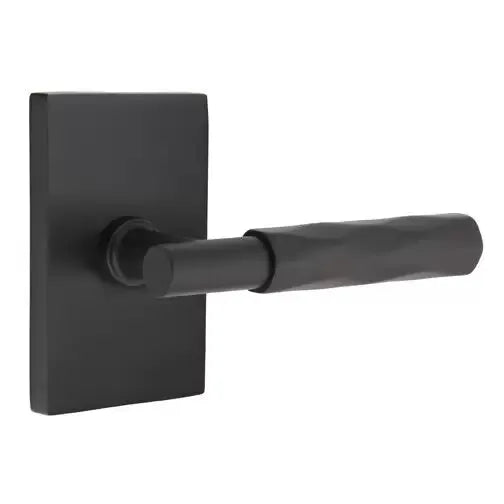 Emtek Tribeca Lever with T-Bar Stem and Modern Rectangular Rose by Emtek