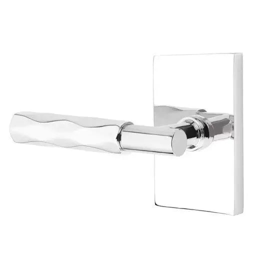 Emtek Tribeca Lever with T-Bar Stem and Modern Rectangular Rose by Emtek