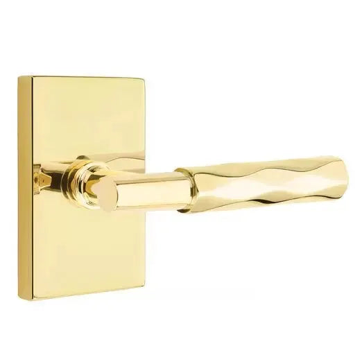 Emtek Tribeca Lever with T-Bar Stem and Modern Rectangular Rose by Emtek