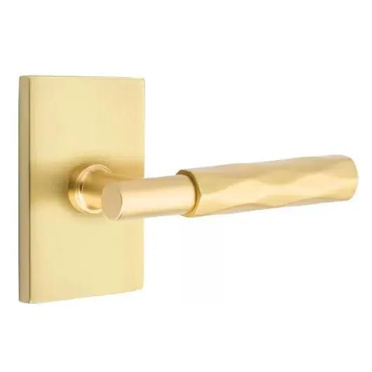 Emtek Tribeca Lever with T-Bar Stem and Modern Rectangular Rose by Emtek