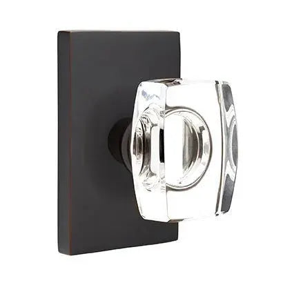 Emtek Windsor Door Knob with Modern Rectangular Rose by Emtek