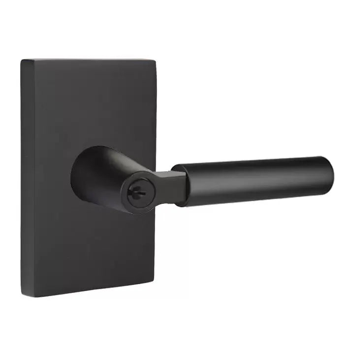 Emtek Hercules Door Lever with Modern Rectangular Rose by Emtek