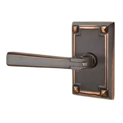 Emtek Arts and Crafts Door Lever with Arts and Crafts Rose by Emtek