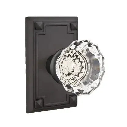 Emtek Astoria Door Knob with Arts and Crafts Rectangular Rose by Emtek