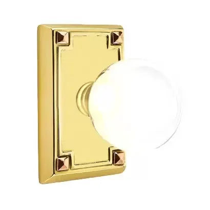 Emtek Bristol Door Knob with Arts and Crafts Rectangular Rose by Emtek