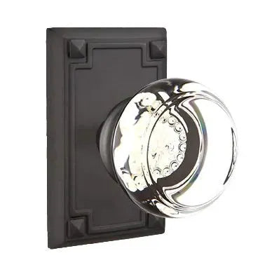 Emtek Georgetown Door Knob with Arts and Crafts Rectangular Rose by Emtek