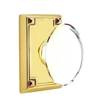 Emtek Hampton Door Knob with Arts and Crafts Rectangular Rose by Emtek