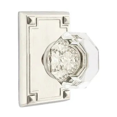 Emtek Old Town Door Knob with Arts and Crafts Rectangular Rose by Emtek