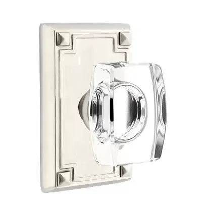 Emtek Windsor Door Knob with Arts and Crafts Rectangular Rose by Emtek