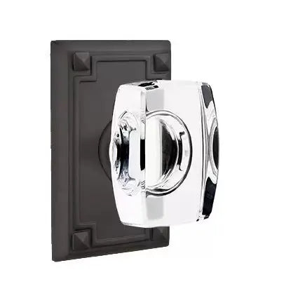 Emtek Windsor Door Knob with Arts and Crafts Rectangular Rose by Emtek