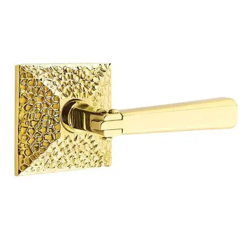 Emtek Arts and Crafts Door Lever with Hammered Rose by Emtek