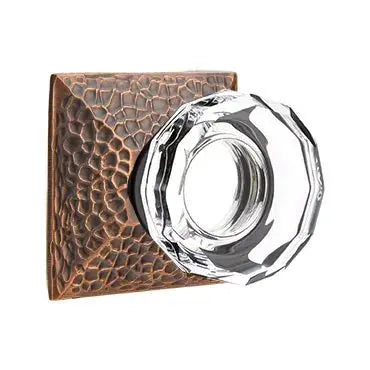Emtek Lowell Door Knob with Hammered Rose by Emtek