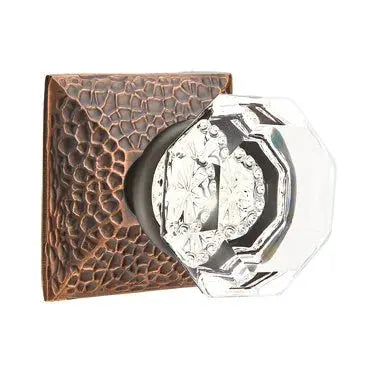Emtek Old Town Door Knob with Hammered Rose by Emtek