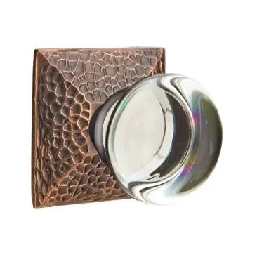 Emtek Providence Door Knob with Hammered Rose by Emtek