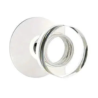 Emtek Modern Disc Glass Door Knob with Modern Rose by Emtek