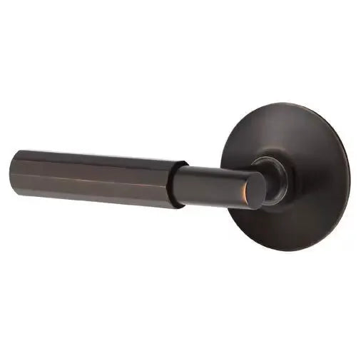 Emtek Faceted Lever with T-Bar Stem and Modern Rose by Emtek