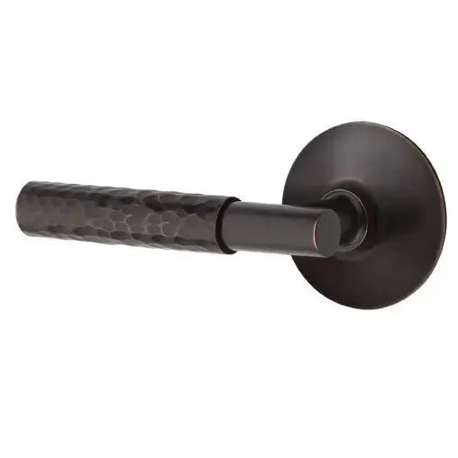 Emtek Hammered Lever with T-Bar Stem and Modern Rose by Emtek
