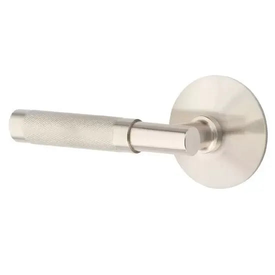 Emtek Knurled Lever with T-Bar Stem and Modern Rose by Emtek