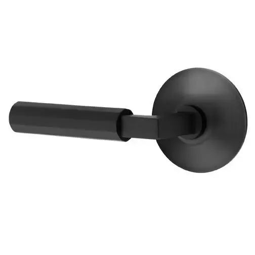 Emtek Faceted Lever with L-Square Stem and Modern Rose by Emtek