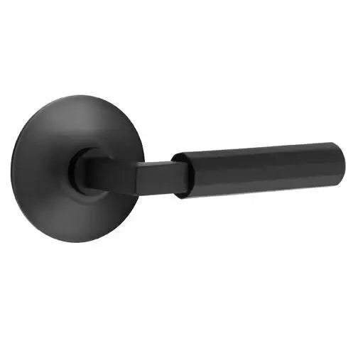 Emtek Faceted Lever with L-Square Stem and Modern Rose by Emtek