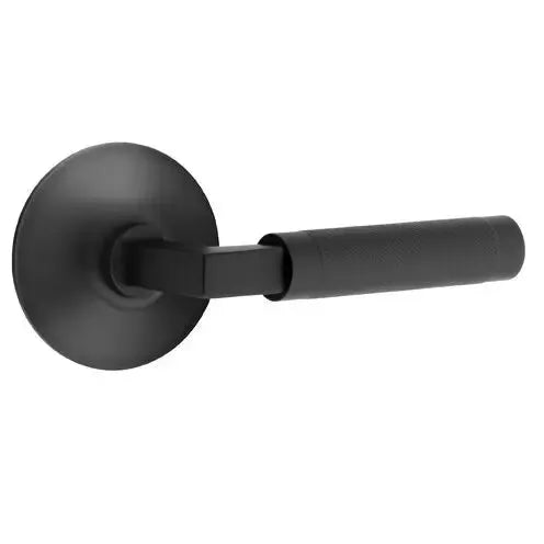 Emtek Knurled Lever with L-Square Stem and Modern Rose by Emtek