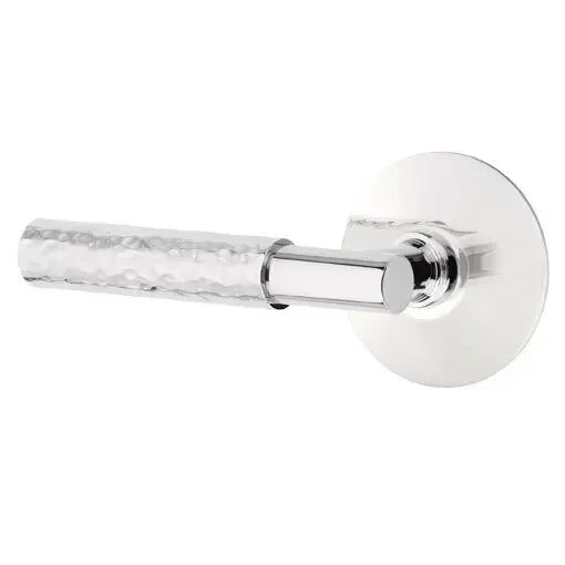 Emtek Hammered Lever with T-Bar Stem and Modern Rose by Emtek