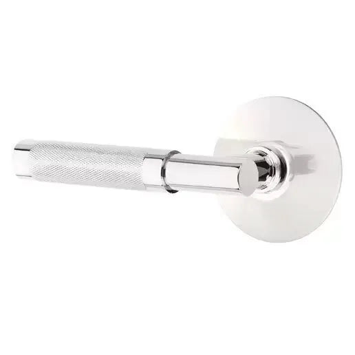 Emtek Knurled Lever with T-Bar Stem and Modern Rose by Emtek