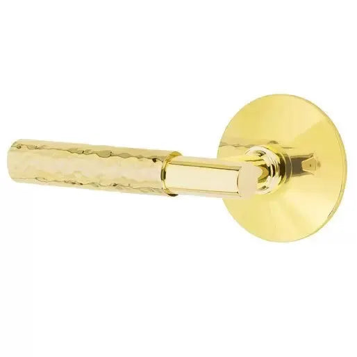 Emtek Hammered Lever with T-Bar Stem and Modern Rose by Emtek