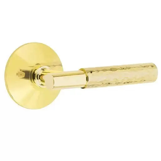 Emtek Hammered Lever with T-Bar Stem and Modern Rose by Emtek