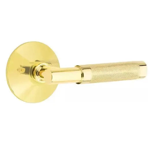 Emtek Knurled Lever with T-Bar Stem and Modern Rose by Emtek