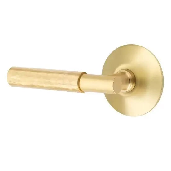 Emtek Hammered Lever with T-Bar Stem and Modern Rose by Emtek