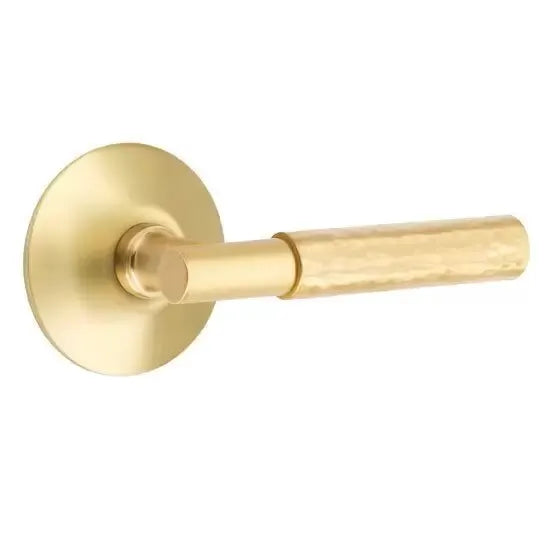 Emtek Hammered Lever with T-Bar Stem and Modern Rose by Emtek