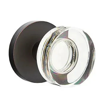 Emtek Modern Disc Glass Door Knob with Disk Rose by Emtek