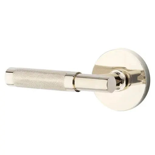 Emtek Knurled Lever with T-Bar Stem and Disk Rose by Emtek