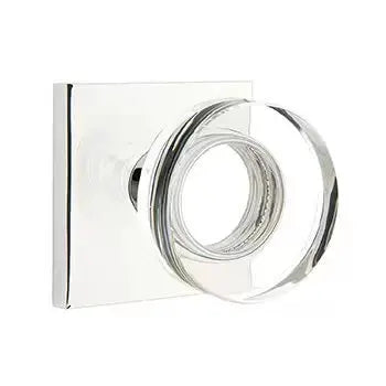 Emtek Modern Disc Glass Door Knob with Square Rose by Emtek