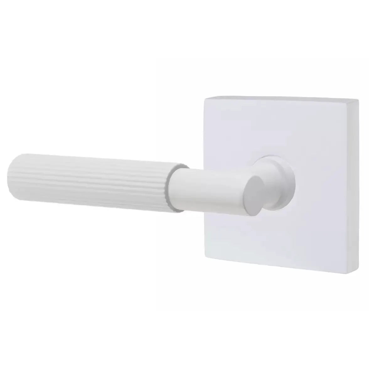Emtek Straight Knurled Lever with T-Bar Stem and Square Rose by Emtek
