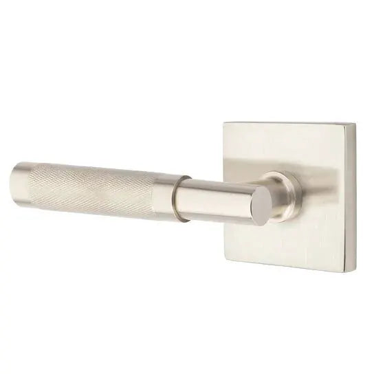 Emtek Knurled Lever with T-Bar Stem and Square Rose by Emtek