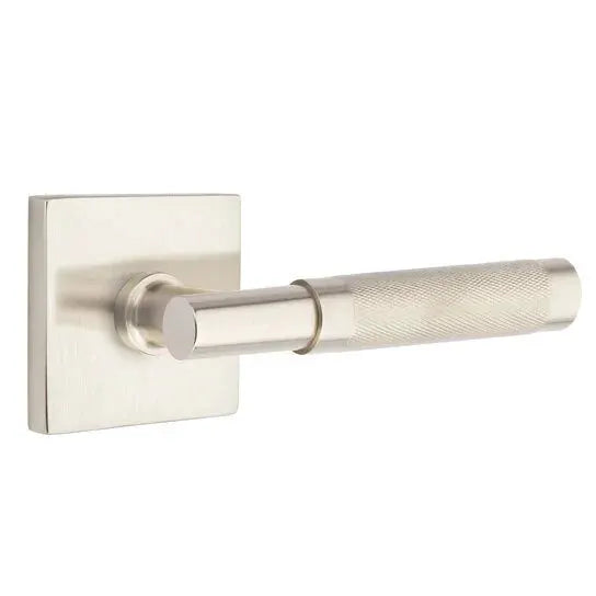 Emtek Knurled Lever with T-Bar Stem and Square Rose by Emtek