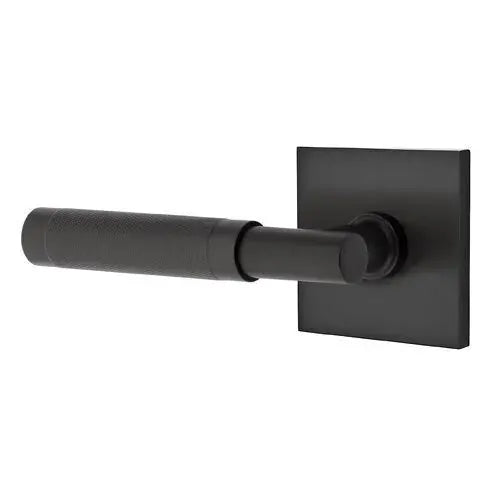 Emtek Knurled Lever with T-Bar Stem and Square Rose by Emtek